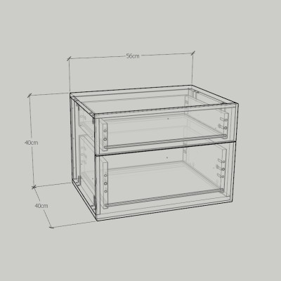 [Happy Home Furniture] WESLEY, Táp đầu giường - 2 hộc kéo ,  56cm x 40cm x 40cm ( DxRxC), THK_049