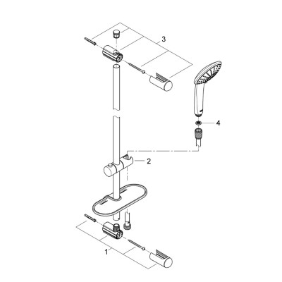 Bộ Tay Sen GROHE EUPHORIA 110 Massage 3 Chế Độ, Kèm Thanh Trượt - 27231001