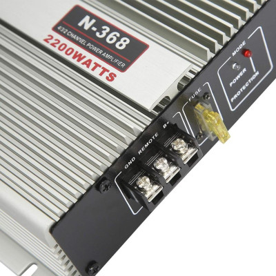 DSP QPertos Bộ Khuếch Đại Âm Thanh Ô Tô Kỹ Thuật Số Amplifier N-368 2200W 2 kênh lắp đặt sub gầm đôi cho ô tô