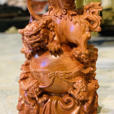 Tượng đạt ma sư tổ bằng gỗ hương đá kt cao 80 ×25×15cm