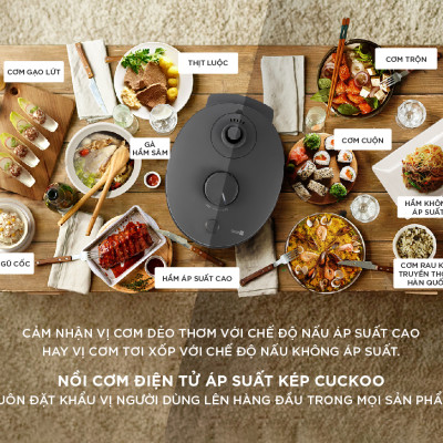 Nồi cơm điện tử áp suất kép Cuckoo CRP-ST1010FG (1.8L) - Hàng Chính Hãng