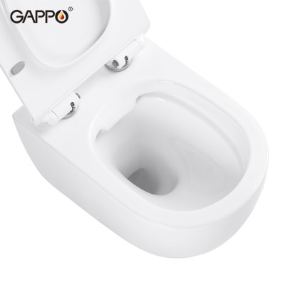 BỒN CẦU TREO TƯỜNG NHẬP KHẨU NGA GAPPO GM102 DÁNG OVAL MEN TUYẾT - HÀNG CHÍNH HÃNG