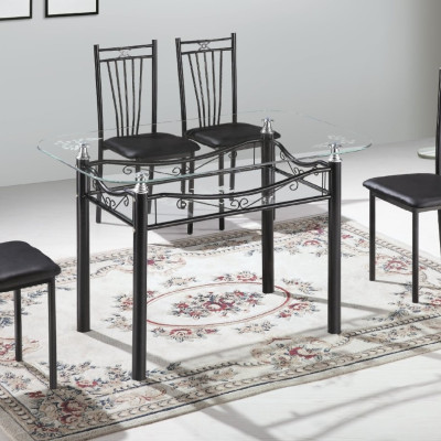 Bộ bàn ghế ăn mặt kính Tundo thiết kế hiện đại 