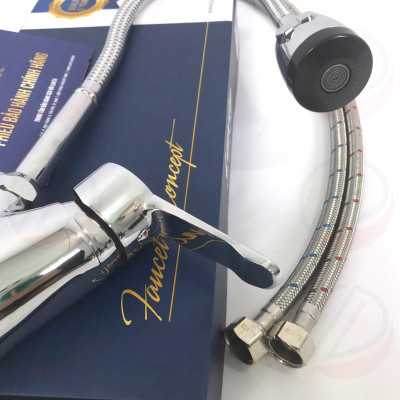 Vòi Rửa Bát Đồng Thau Mạ Crome Nóng Lạnh LUXTA L3203B - Thân uốn dẻo, đầu vòi tăng áp 2 chế độ