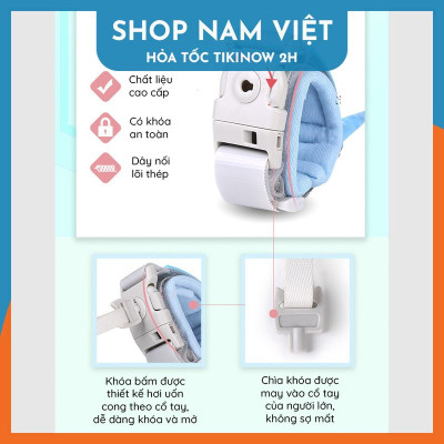 Dây Dắt Chống Lạc Bảo Vệ Bé Có Còi, Lõi Thép, Có Khóa, Dây Phản Quang