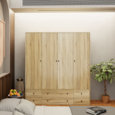 HAPPY FURNITURE , ZACY - Tủ quần áo 4 cửa mở 6 ngăn kéo, TCM_209 , 160cm x 59cm x 180cm DxRxC, Sản phẩm phổ thông