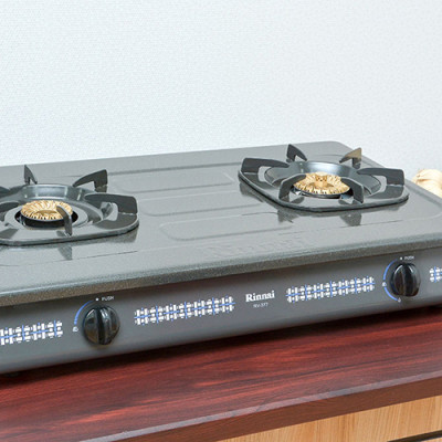 Bếp Ga Đôi Rinnai RV-377(G)N - Đen - Hàng Chính Hãng