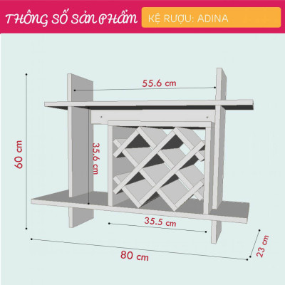 Tủ đựng rượu gia đình kiểu dáng đẹp tiện dụng SMLIFE Adina