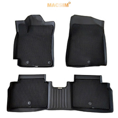 Thảm ô tô(sd1)2 lớp dạng lưới lục giác màu đen cho xe Kia cerato 2019-nay - bề mặt cao su siêu sạch