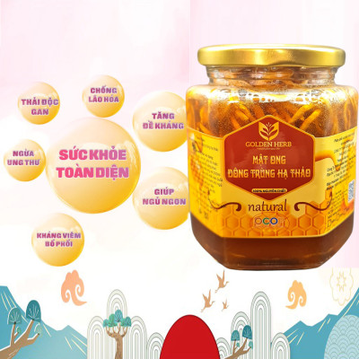 Mật Ong Ngâm Đông Trùng Hạ Thảo 380ml/lọ Golden Herb