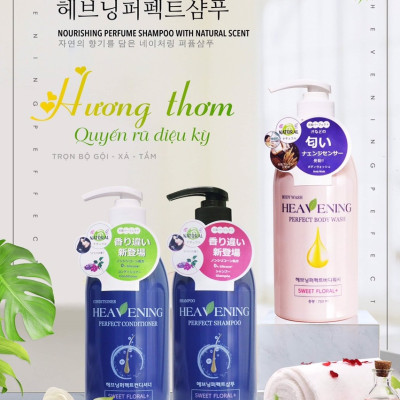 Cặp dầu gội xả dưỡng chất suôn mượt tóc Heavening Perfect