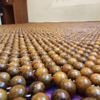 Chiếu Hạt Gỗ Bách Xanh Cao Cấp Hạt 1.2cm - Chiếu gỗ Mian .vn ( video , hình thật )