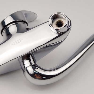 Tên sVòi rửa chén âm tường nóng lạnh Đồng mạ Chrome Eurolife EL-T015AT (Trắng bạc)