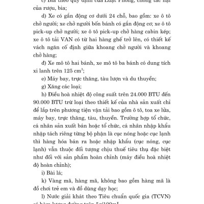 Luật thuế tiêu thụ đặc biệt năm 2025