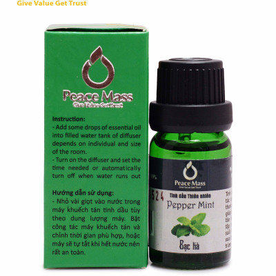 TD10ml-KX5 Combo Tinh Dầu Bạc Hà Peace Mass 10ml - Bộ Kẹp Xe Ô tô - Peppermint