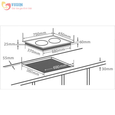 Bếp từ đôi Chefs EH-DIH890N - Hàng chính hãng