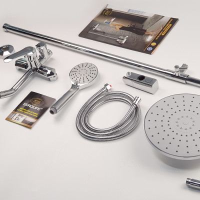 Cây sen nóng lạnh Đồng mạ Chrome Eurolife EL-S922 (Trắng bạc).