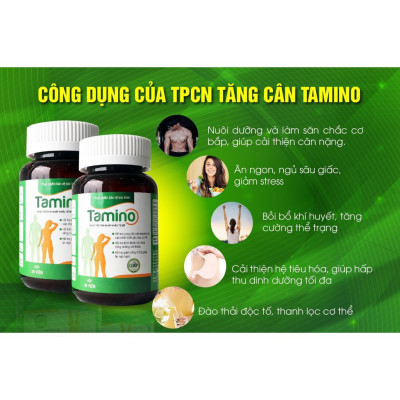Set 3 Hộp Tăng Cân TAMINO Hỗ Trợ Ăn Ngon Ngủ Ngon, Tăng Cường Sức Khoẻ, Cải Thiện Cân Nặng