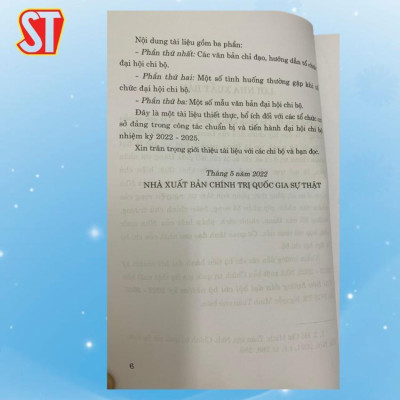 Sách - Tài Liệu Hướng Dẫn Đại Hội Chi Bộ Nhiệm Kỳ 2022 - 2025 - NXB Chính Trị Quốc Gia