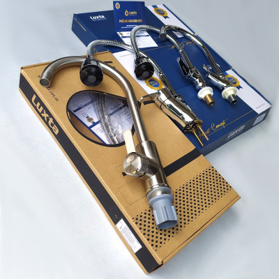 Vòi Bếp Vòi Rửa Chén Bát INOX 304 Nóng Lạnh LUXTA L3219 Thân Tròn