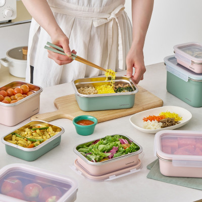 Hộp đựng thực phẩm bằng thép không gỉ LocknLock Color Coated STS Container nhiều dung tích