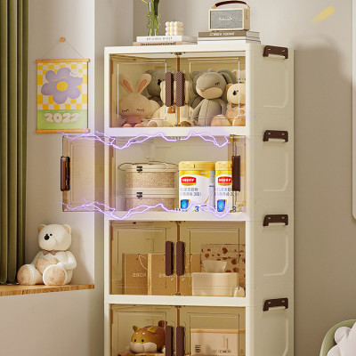 Nubie Tủ Nhựa Gấp Gọn Ngang 58cm, Tủ Đựng Đồ Đa Năng Lắp Ghép, Hộp Đựng Quần Áo, Nhựa PP, Có Bánh Xe