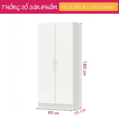Tủ áo cho bé cánh mở từ quần áo đơn giản SMLIFE Crosland