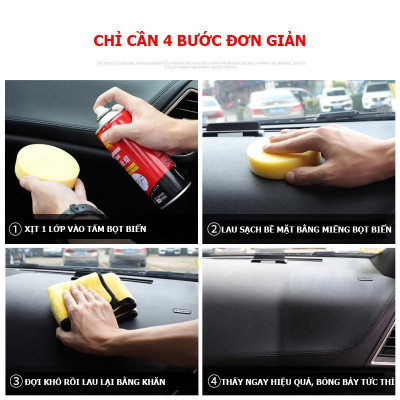 CHAI DASHBOARD WAXING 450ml Dưỡng, Phục Hồi Nhựa Nhám, Làm Đen nhựa nhám, Làm Mới Ghế Da Đóng chai sử dụng tiện lợi