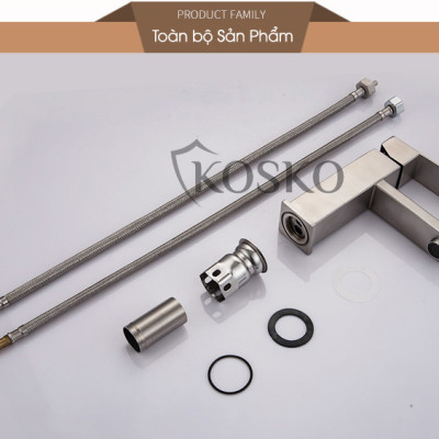 Vòi lavabo nóng lạnh inox 304 KOSKO, vòi sen tắm nóng lạnh chất lượng LOẠI 1