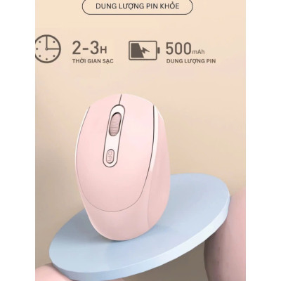 Chuột không dây wireless 2.4Ghz  sạc pin, chồng ồn, DIP1600 chuyên dùng cho máy tính, laptop, tivi MÀU ĐEN - Hàng Nhập Khẩu