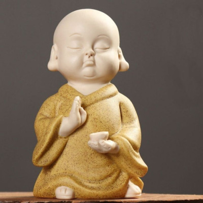 Tượng chú tiểu Gốm cao cấp-Quà tặng, trang trí nhà cửa, trên ô tô