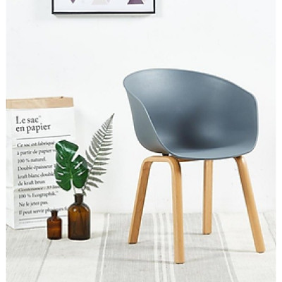 Ghế ăn HAY 2-S  Thân nhựa PP chân sắt sơn ép nhiệt vân gỗ đẹp giày dặn bền chắc cao cấp nhập khẩu 