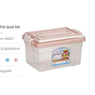 Hộp nhựa đựng đồ, đựng thực phẩm đa năng có nắp gài và quai xách tiện lợi nhựa PP trong suốt thương hiệu VIệt Nhật