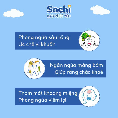 Combo 1 Gạc răng miệng cho bé 30 gói và 1 xịt chống sâu răng an toàn 30ml Sachi - Tặng 1 Xịt chống muỗi Sachi