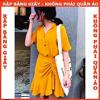 Rập Giấy đầm cổ trụ nút xéo rút dây mã 1040 (BẢN VẼ)