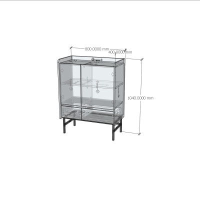 [Happy Home Furniture] LAVIA, Tủ lưu trữ 2 ngăn kéo - 2 cửa mở - chân sắt, 80cm x 40cm x 104cm ( DxRxC), TCM_169