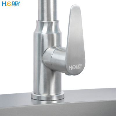 Vòi chậu rửa chén thân lạnh inox 304 kèm dây cấp Hobby home decor RL3