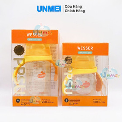 Bình sữa Cổ Rộng PPSU Wesser 180ml/260ml