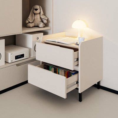 [Happy Home Furniture] LAVIA, Táp đầu giường 2 ngăn kéo - chân sắt, 50cm x 40cm x 54cm ( DxRxC), THK_153