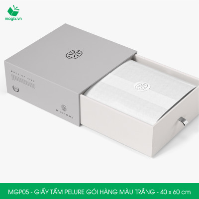 MGP05 - 40x60 cm - 100 tấm giấy Pelure trắng gói hàng, giấy chống ẩm 2 mặt mịn, giấy bọc hàng thời trang