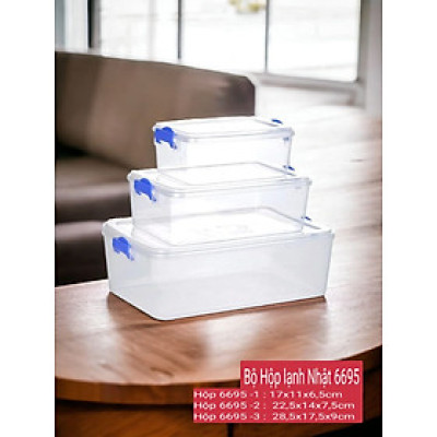 COMBO SÉT 03 HỘP ĐỰNG THƯC PHẨM NẮP GÀI CHẮC CHẮN TRONG SUỐT BẢO QUẢN THỰC PHẨM 