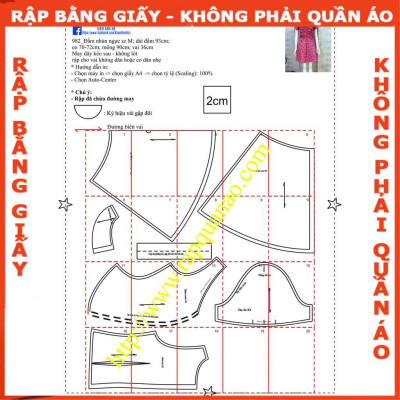 Rập giấy mã 982- đầm tay phồng nhún trước ngực (BẢN VẼ)