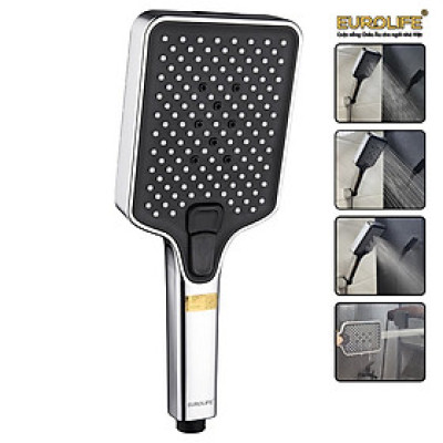 Bộ tay dây sen 4 chức năng chảy, nhựa ABS mạ Chrome Eurolife EL-126SH-T