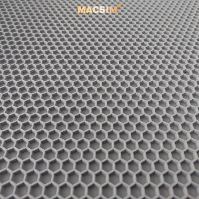 Thảm ô tô(sd3) 2 lớp dạng lưới lục giác Vinfast VF3 (ghi) - bề mặt cao su siêu sạch - Macsim