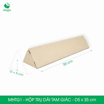 MHTG1 - D5x35 cm - 10 Hộp trụ dài tam giác thay thế ống giấy - Hộp carton đóng gói hàng