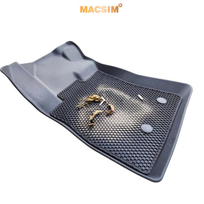 Thảm 2 lớp dạng lưới lục giác Vinfast VF7 (đen) 3 - bề mặt cao su siêu sạch - Macsim