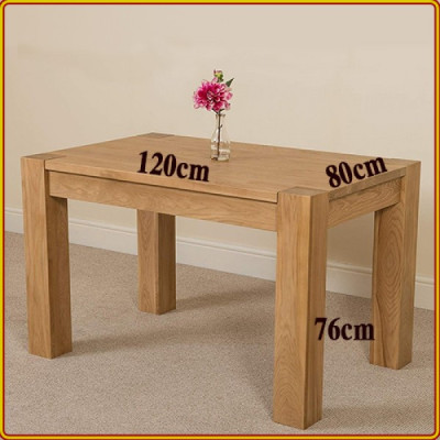 Bàn ăn gỗ sồi Tundo mặt chữ nhật mảnh liền dài 180 cm