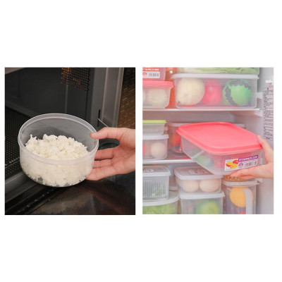 Hộp bảo quản thực phẩm tròn, nắp mềm 1,3 lít - Hàng nội địa Nhật Bản: