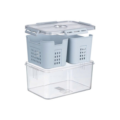 Hộp thực phẩm chữ nhật 2 ngăn Hokori 6570 - Hàng chính hãng nhựa Việt Nhật