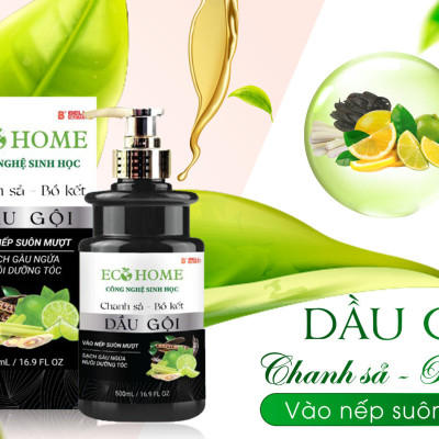 Dầu Gội Chanh Sả Bồ Kết Công Nghệ Sinh Học ECOHOME Kim Ngân Store Giúp Dưỡng Ẩm Tóc, Mềm Mượt,Óng Ả, Lưu Hương Lâu 500ml